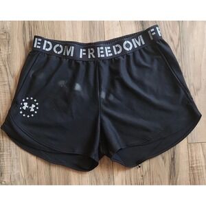 Under Armour Freedom Play Up Black Athletic Shorts Loose Fit Pockets Size Large